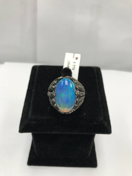 Opal Designer Ring with Diamonds