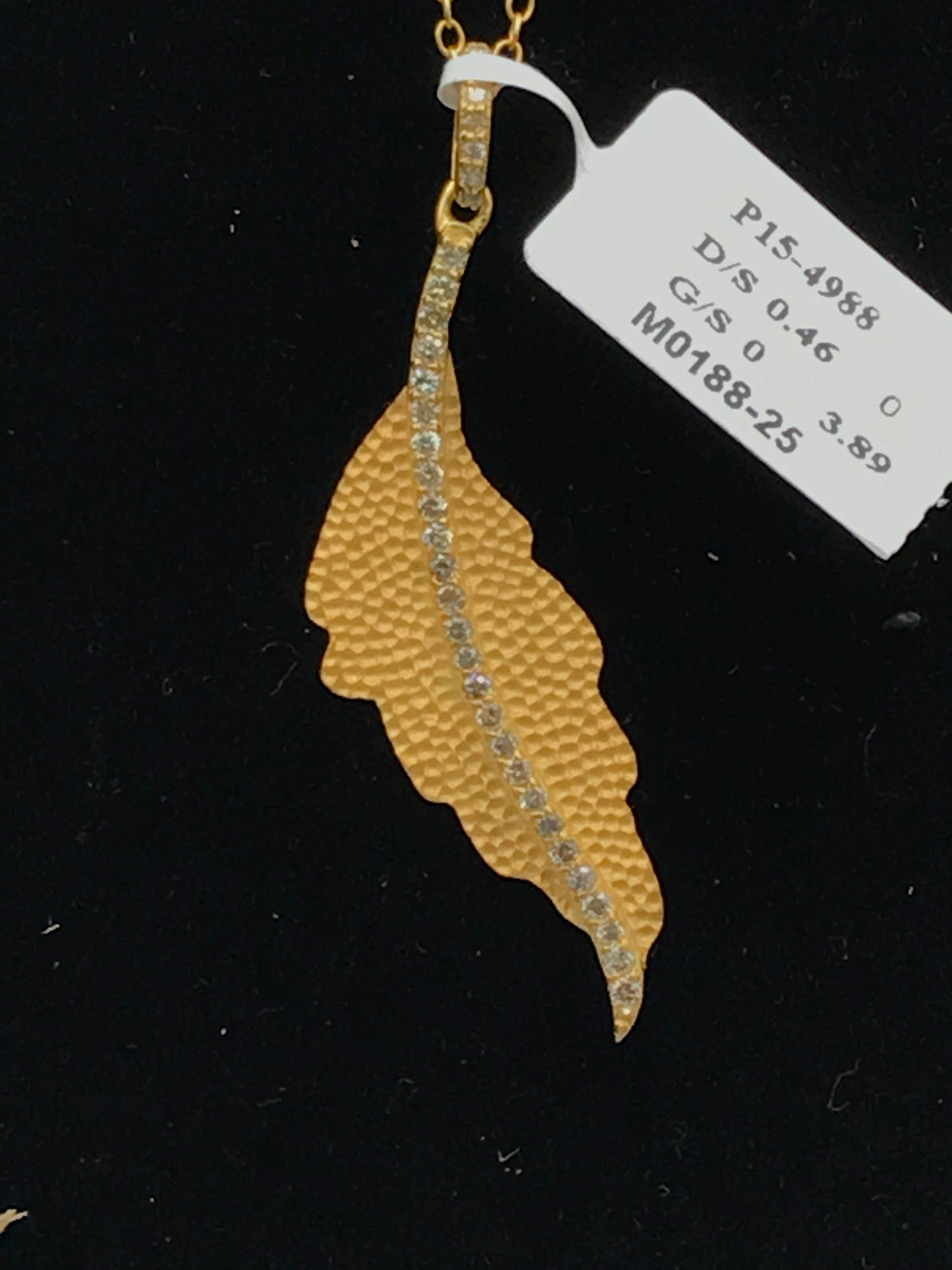 Leaf Shape Diamond Pendant .925 Oxidized Sterling Silver Diamond Pendant, Genuine handmade pave diamond Pendant.