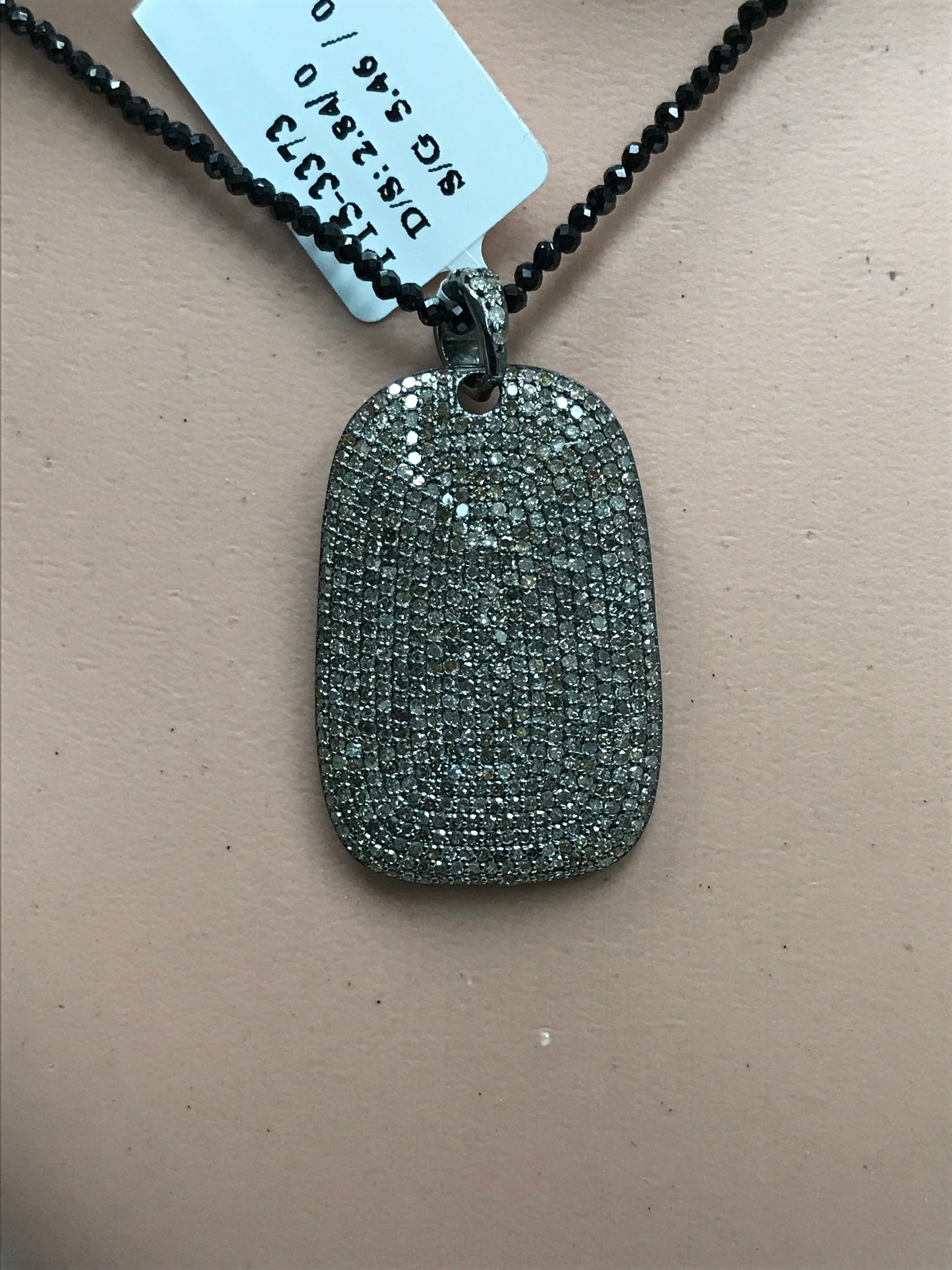 Dog Tag Diamond Pendants .925 Oxidized Sterling Silver Diamond Pendants, Genuine handmade pave diamond Charm Size 21 x 33 MM