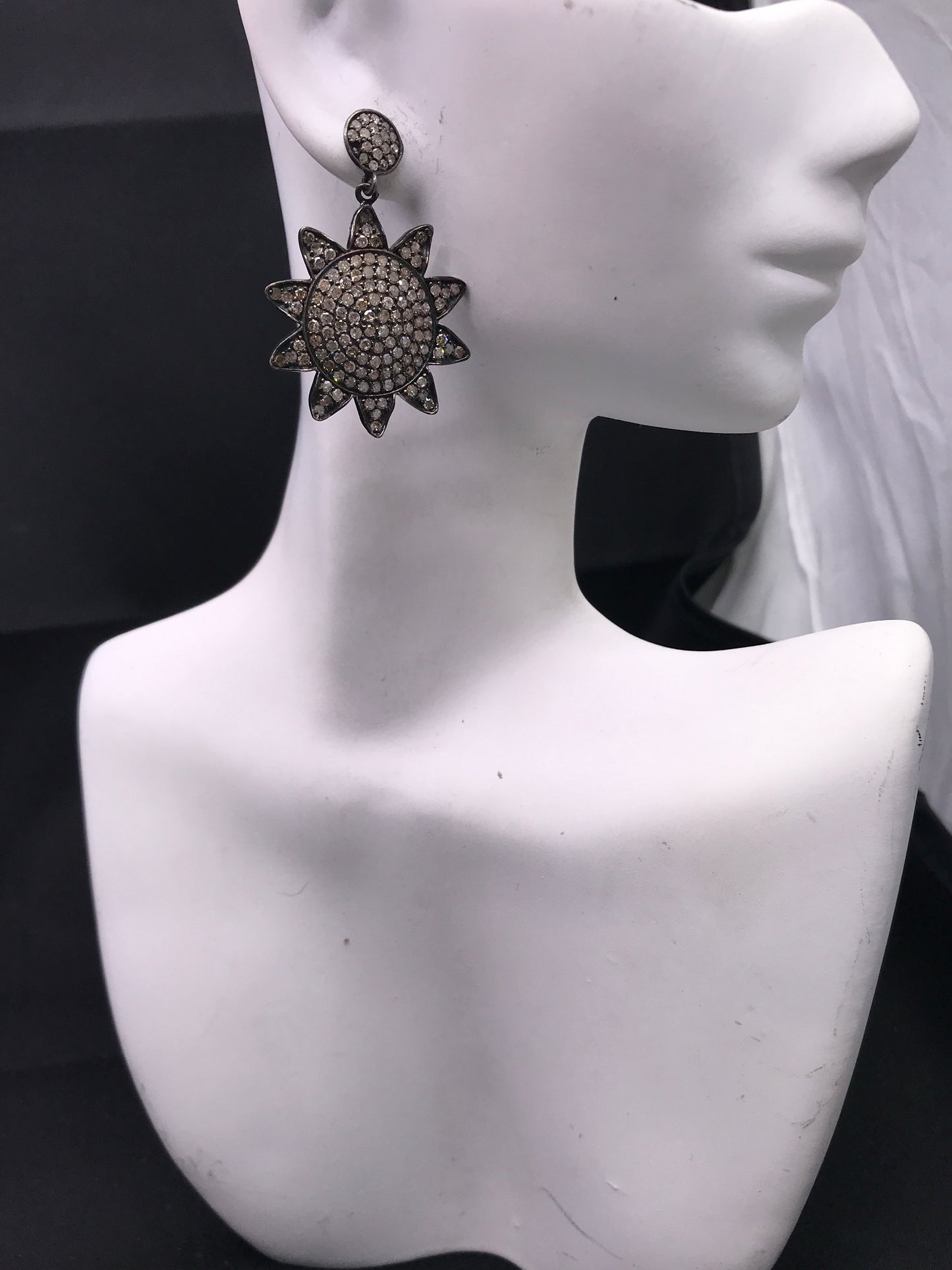 Diamond Flower Earrings