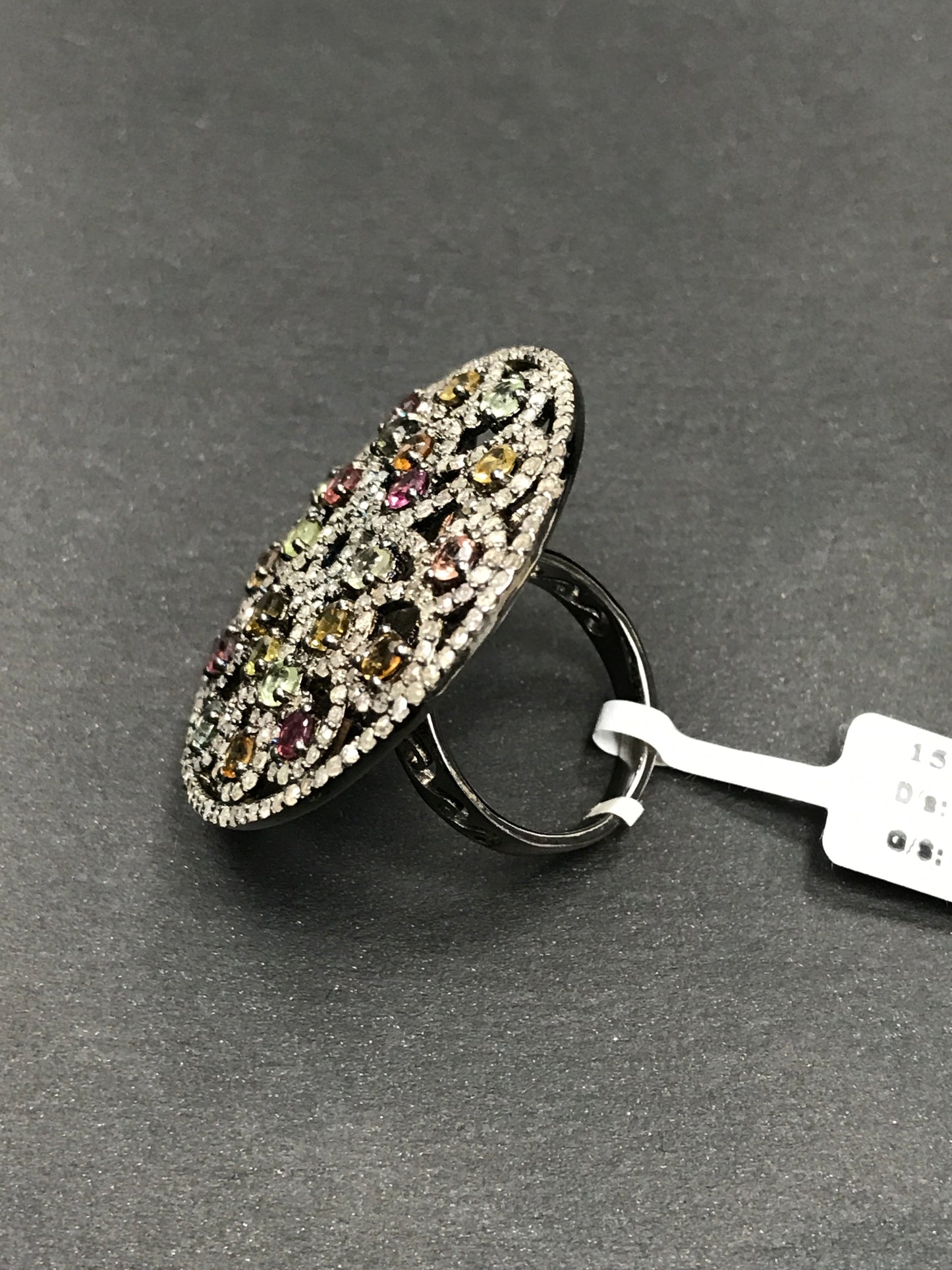 DIAMOND AND MULTI TOURMALINE RINGS