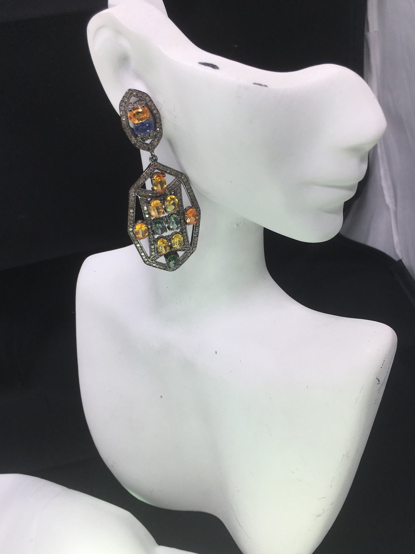 Diamond and Sapphire Earrings,