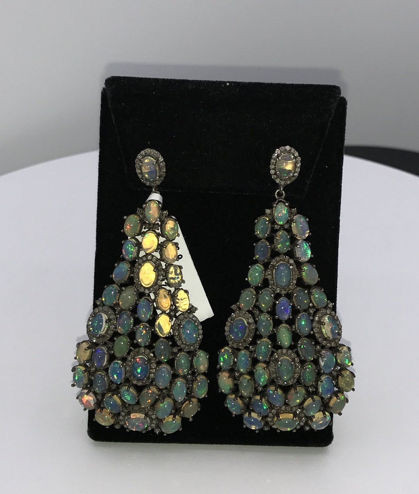 Opal and Diamond Drop Earring