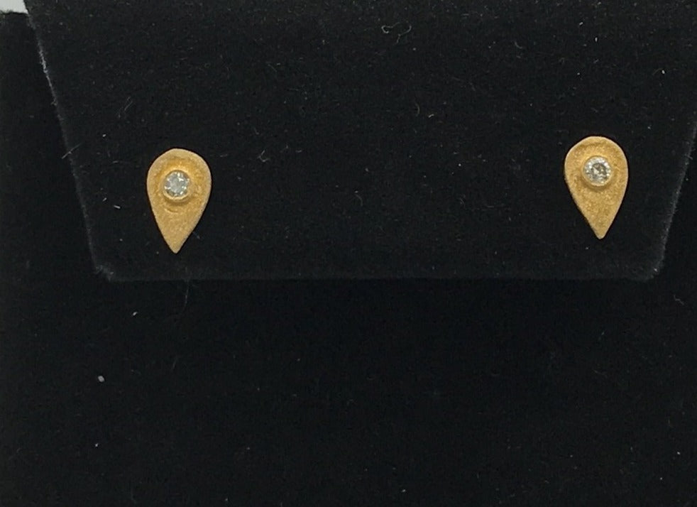 Tear Drop Diamond Earring Stud