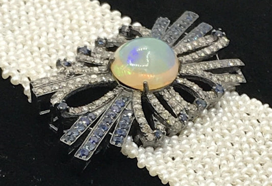 Opal and Diamond Designer Bracelet