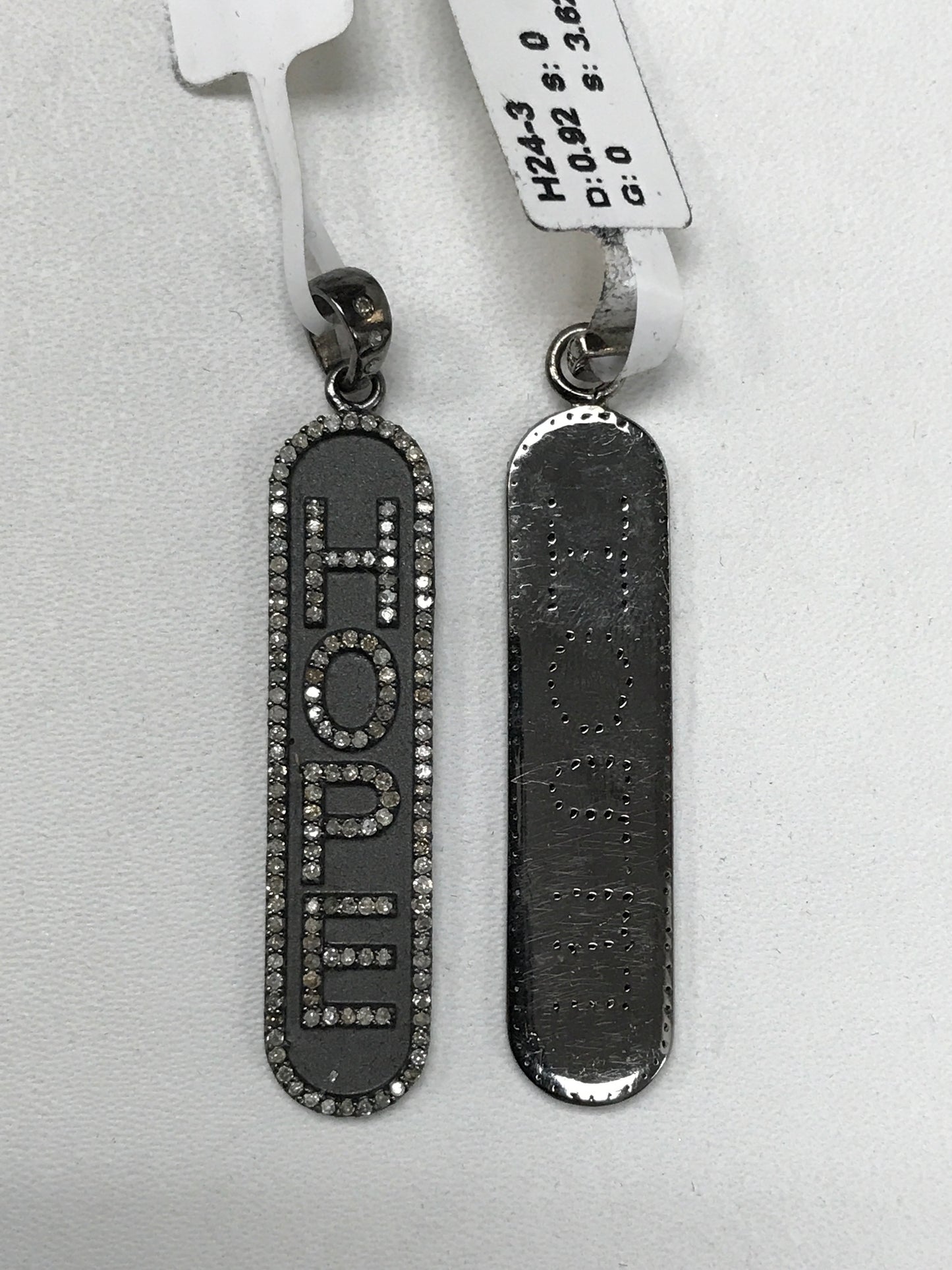 Hope Oval Plate Diamond Pendants & Charms