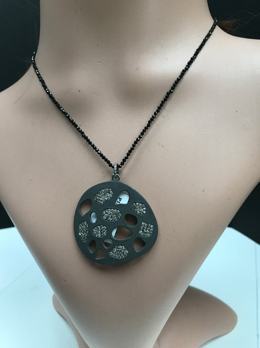 Silver Pave Diamond Pendant