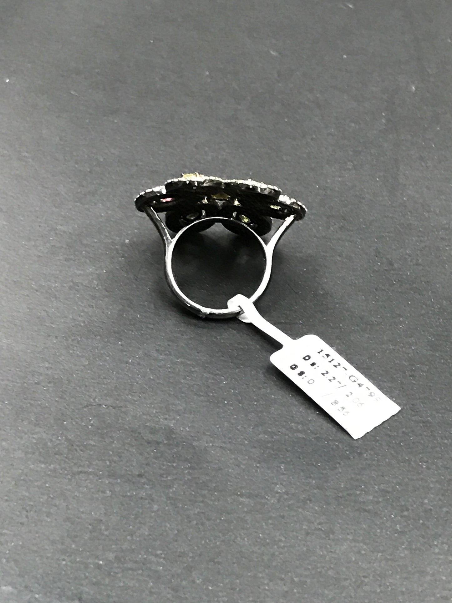 FLOWER DIAMOND AND MULTI TOURMALINE RINGS