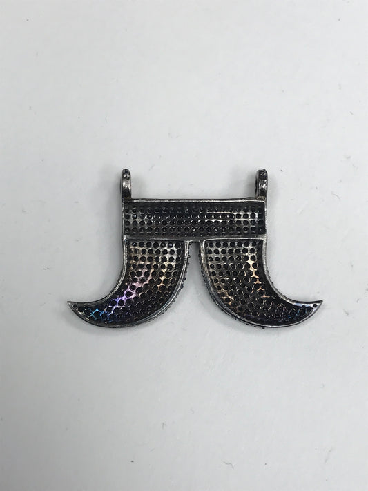 Horns Shaped Black Spinel Charm