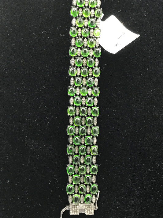 Diamond Designer Bracelet with Green Di Oxide