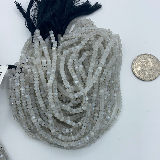 Ceylon Moonstone Beads Facetted 3-4mm