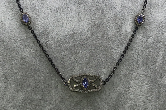 Tanzanite and Diamond Designer Necklace