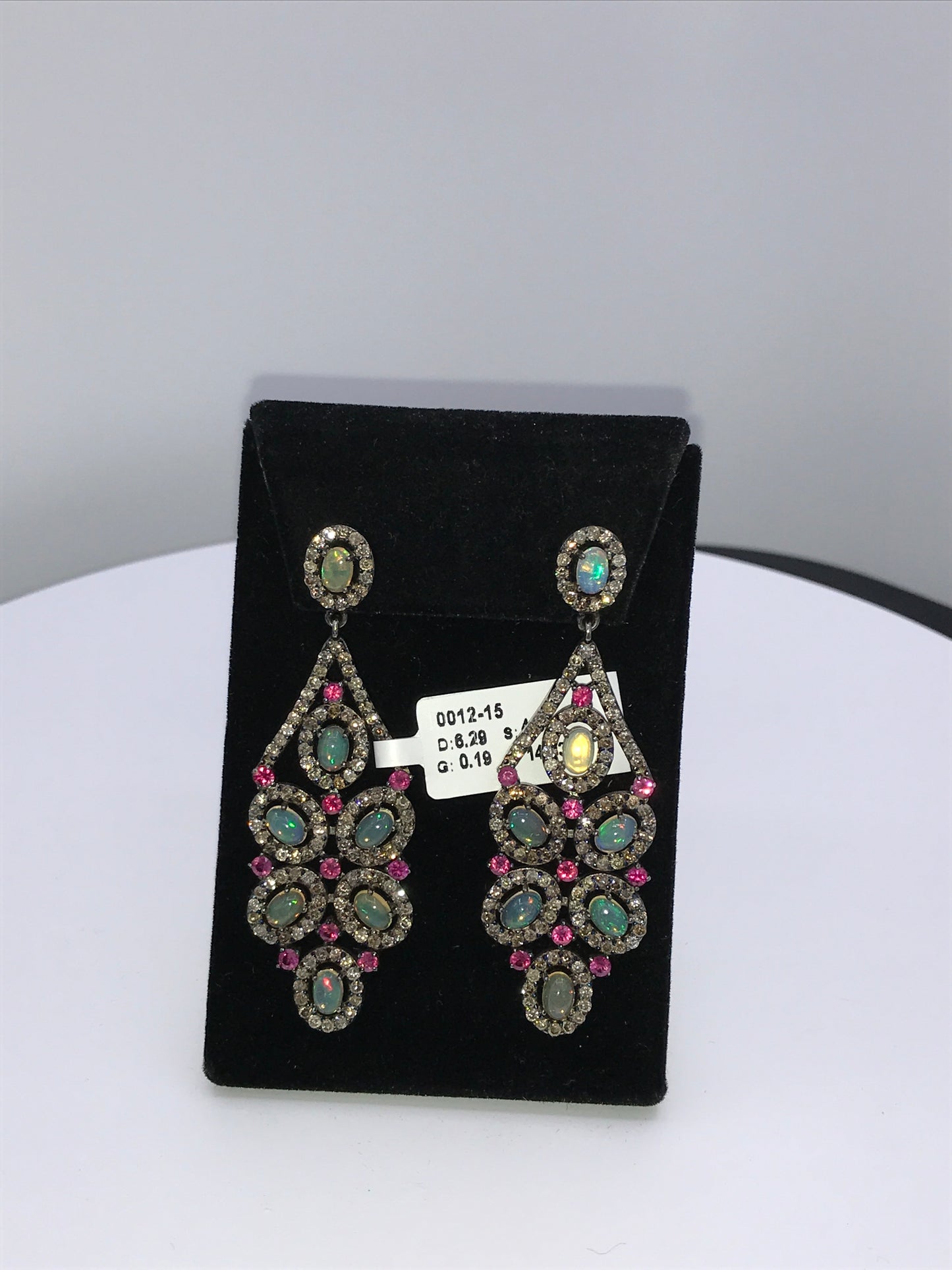 Silver Diamond Earring .925 Oxidized Sterling Silver Diamond Earring, Genuine handmade pave diamond Earring.