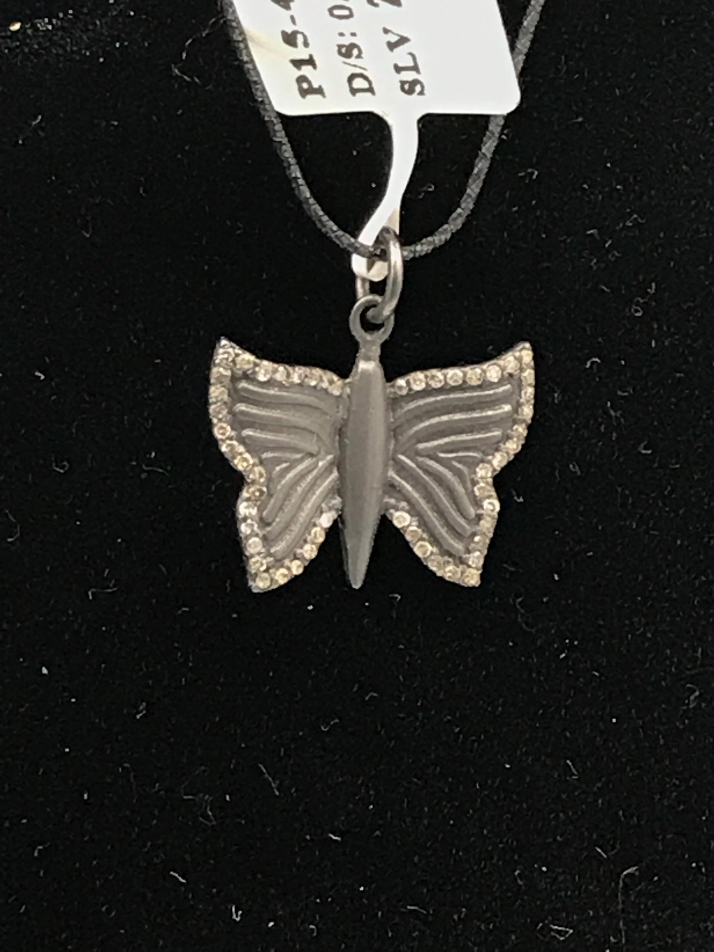 Butterfly Shape Diamond Charm .925 Oxidized Sterling Silver Diamond Charms, Genuine handmade pave diamond Charm .