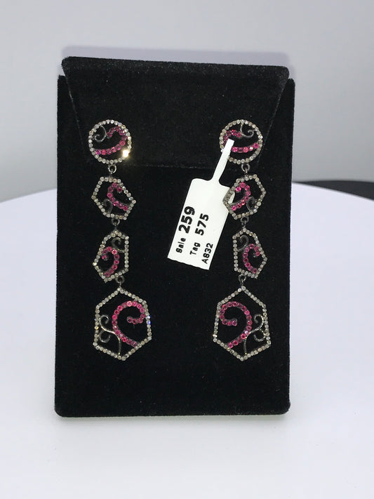 Diamond and Ruby Designer Earring