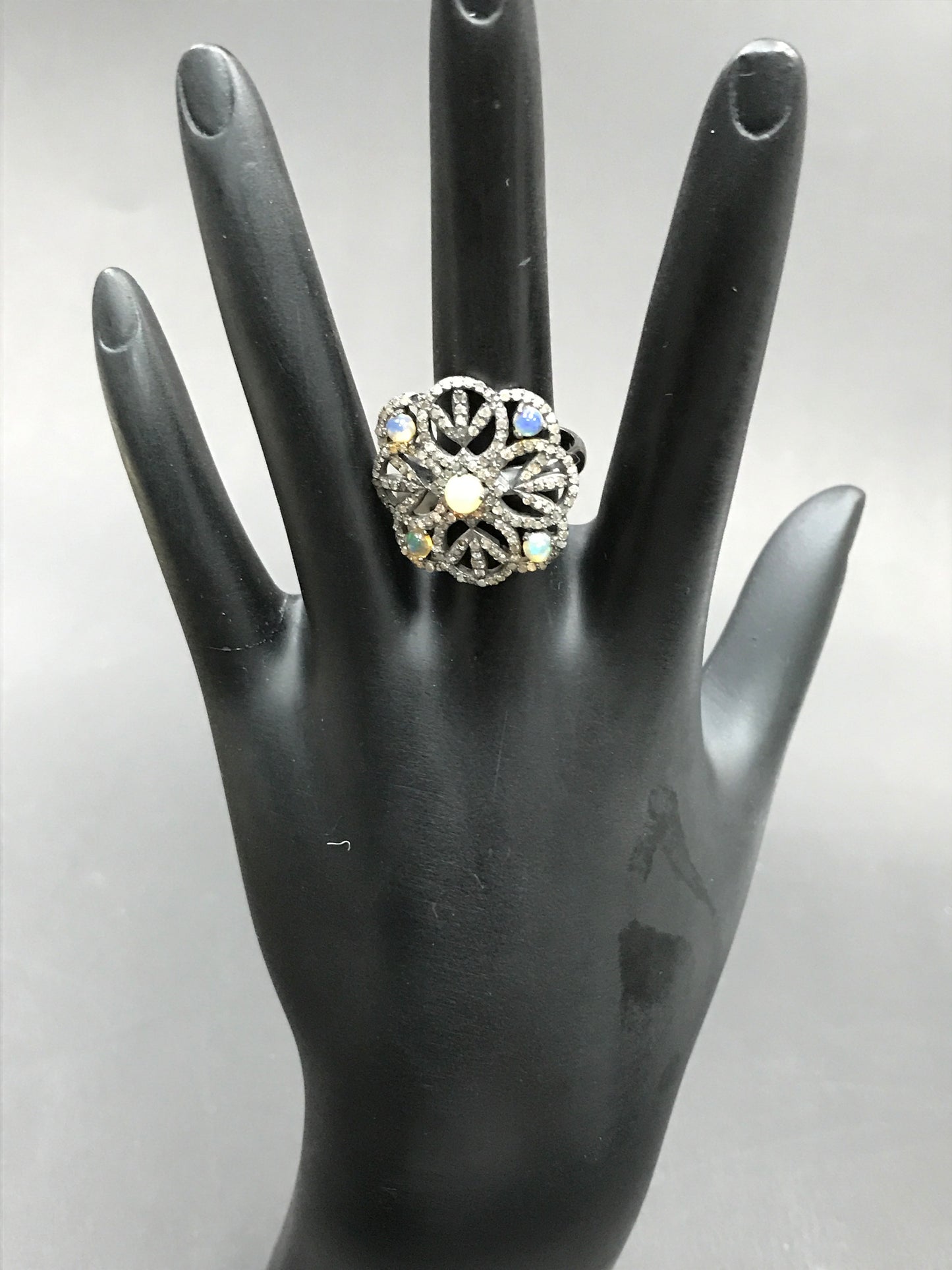 Flower Pave Diamond Ring