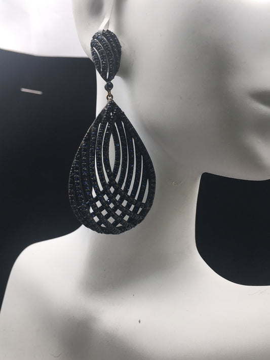 Large Oval Drop Open Earrings