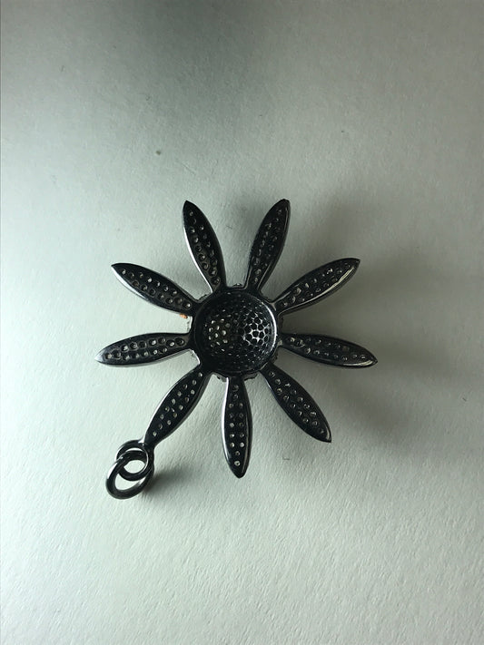 Flower Spike Leaves Diamond Pendants & Charms