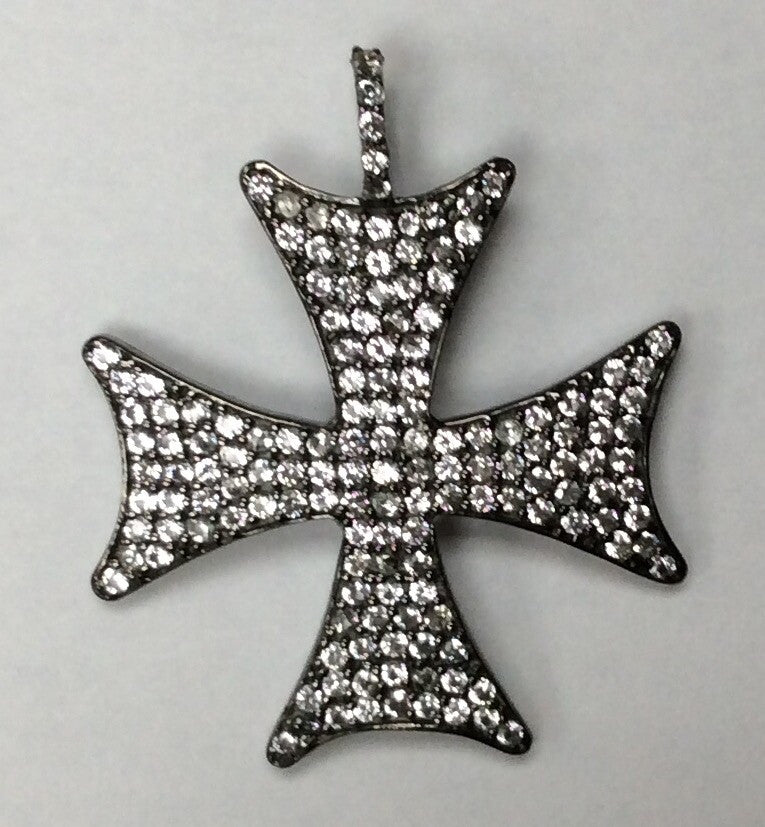 Cross White Topaz Charm