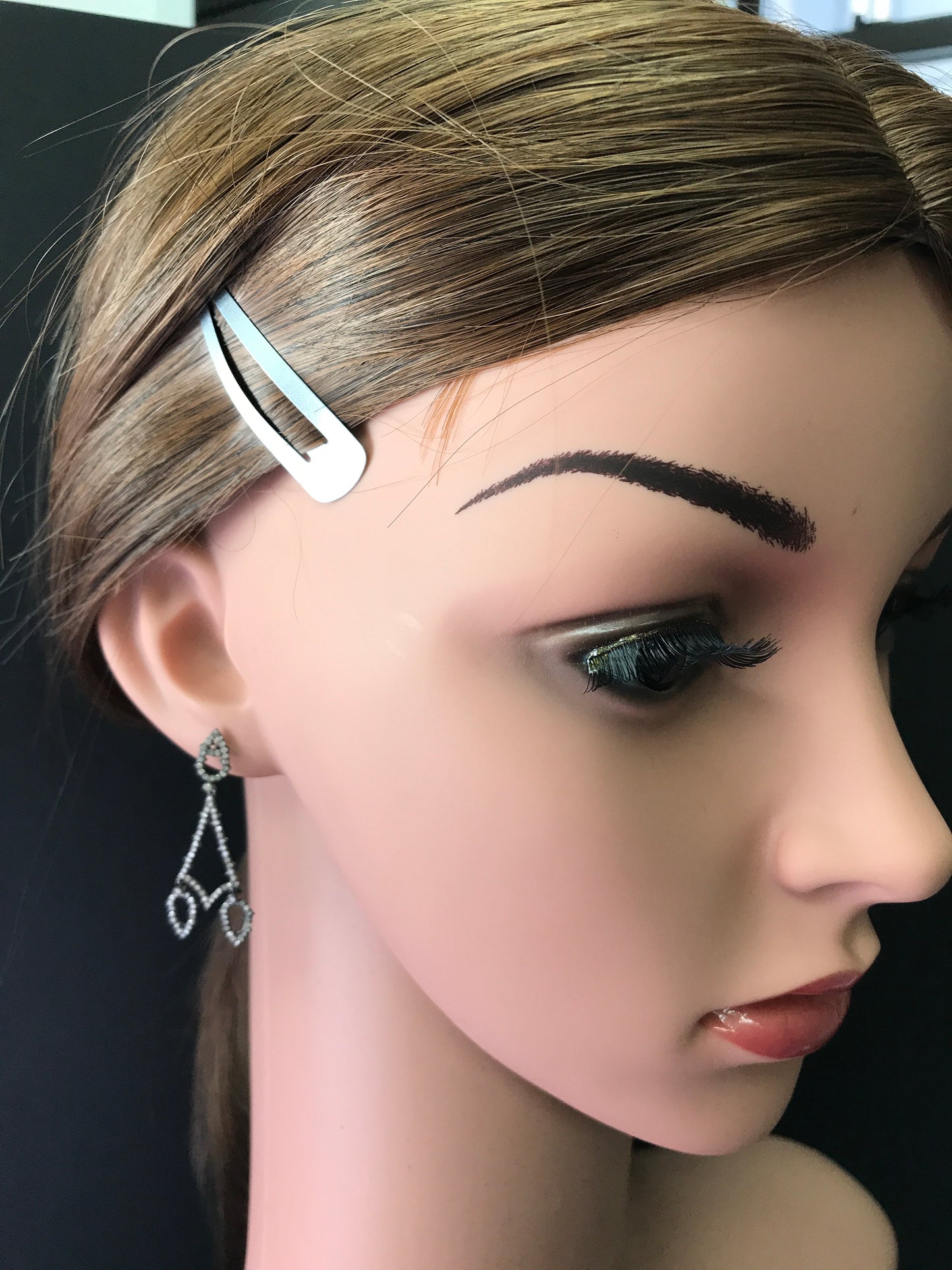 Diamond and Silver Black Rhodium Finish Earring
