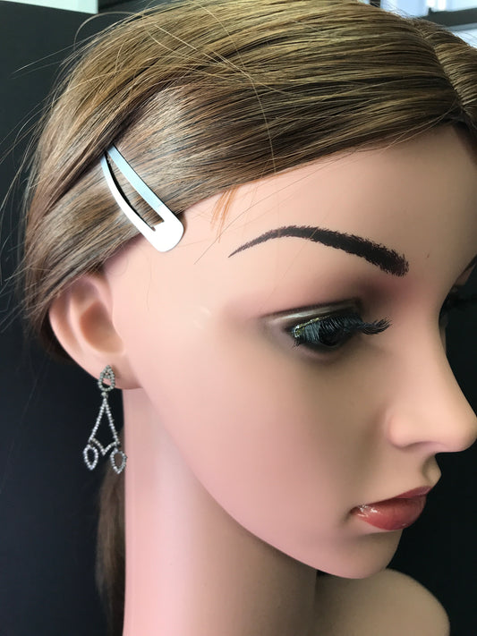 Diamond and Silver Black Rhodium Finish Earring