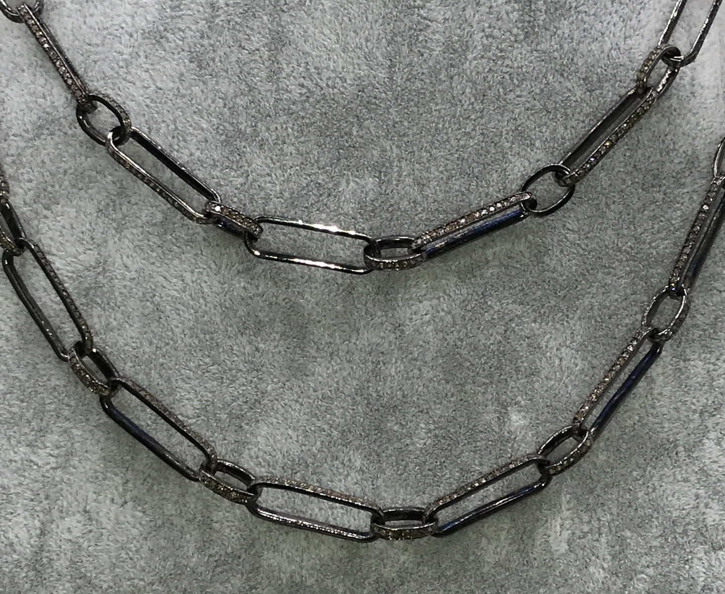Rectangle Diamond Link Chain Necklace