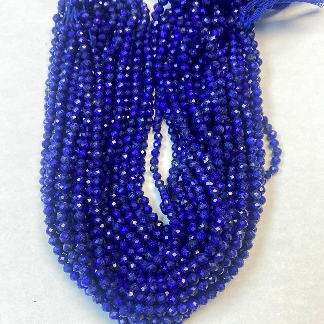 Lapis lazuli BEADS ROUND FACETED 3-4MM