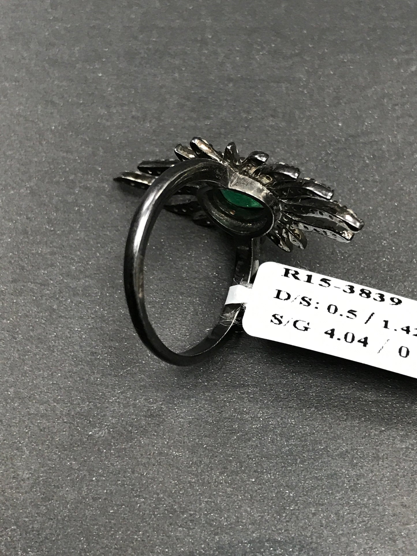 Sun Pave Diamond Ring .925 Oxidized Sterling Silver Diamond Ring, Genuine handmade pave diamond Ring Size Approx 1.24"(14 x 31 MM)