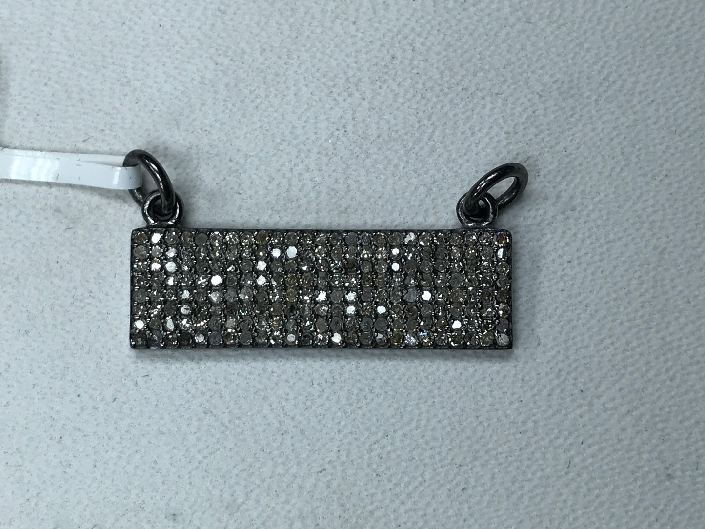 Rectangle Diamond Pendant .925 Oxidized Sterling Silver Diamond Pendant, Genuine handmade pave diamond pendant Size Approx 1.00"(8 x 25 MM )