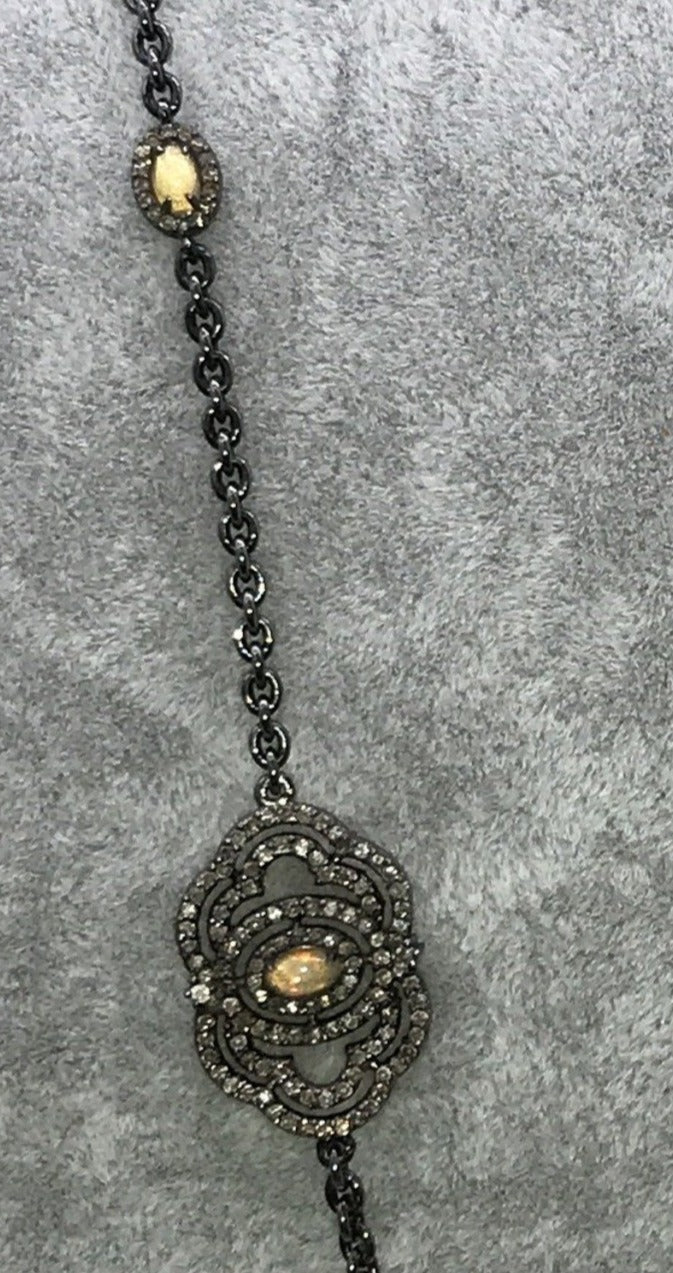 Opal Link Charm Necklace