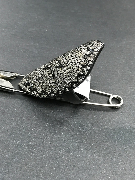 Diamond and Silver Black Rhodium Finish Rings