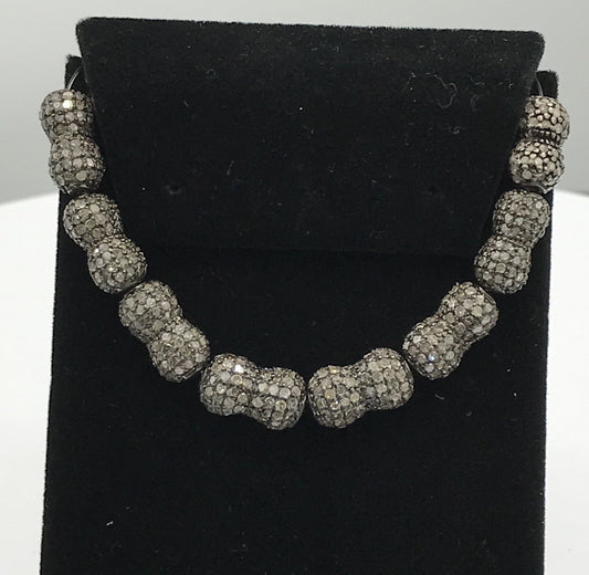 Bicone Shape pave diamond Beads