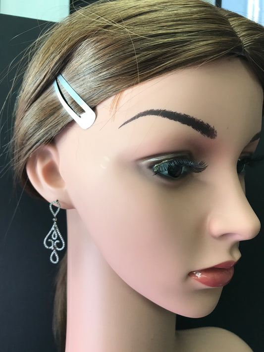 Diamond and Silver Black Rhodium Finish Earring