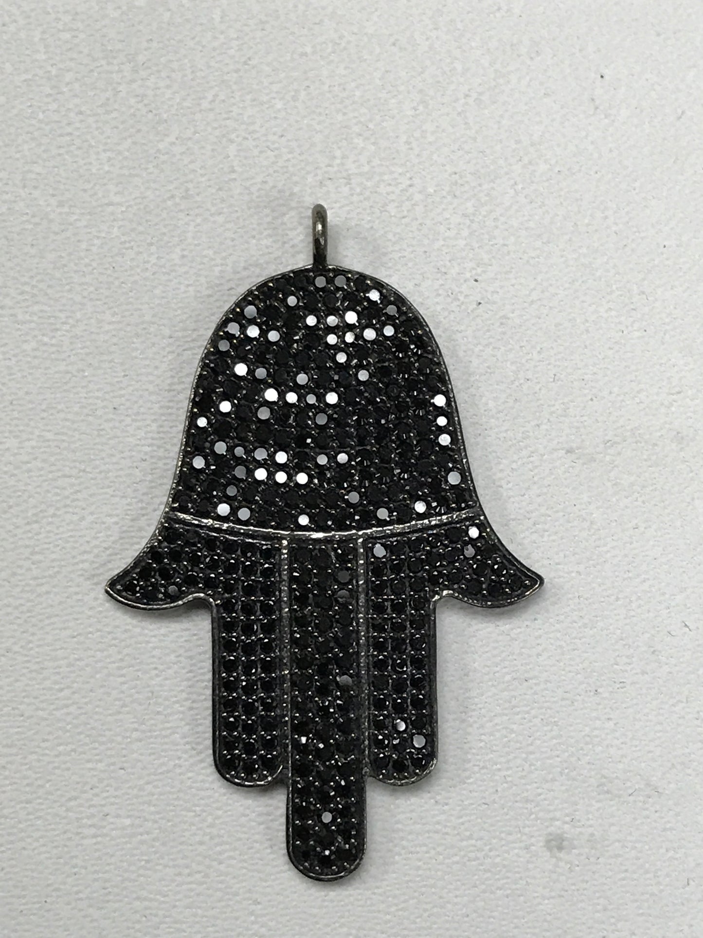 Hamsa Hand Black Spinel Charm