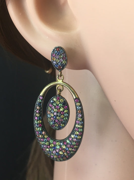 Oval Dangling Earrings