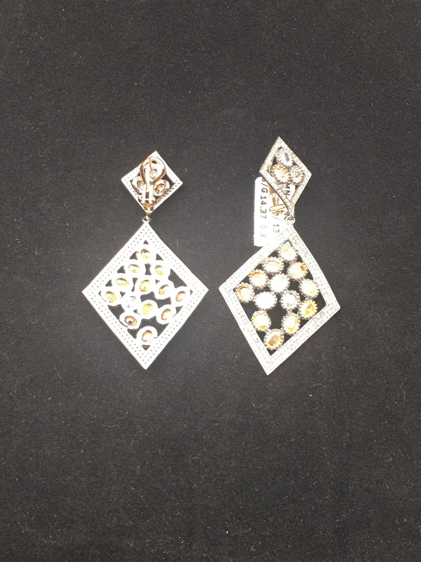 Diamond and Multi sapphire Earrings,