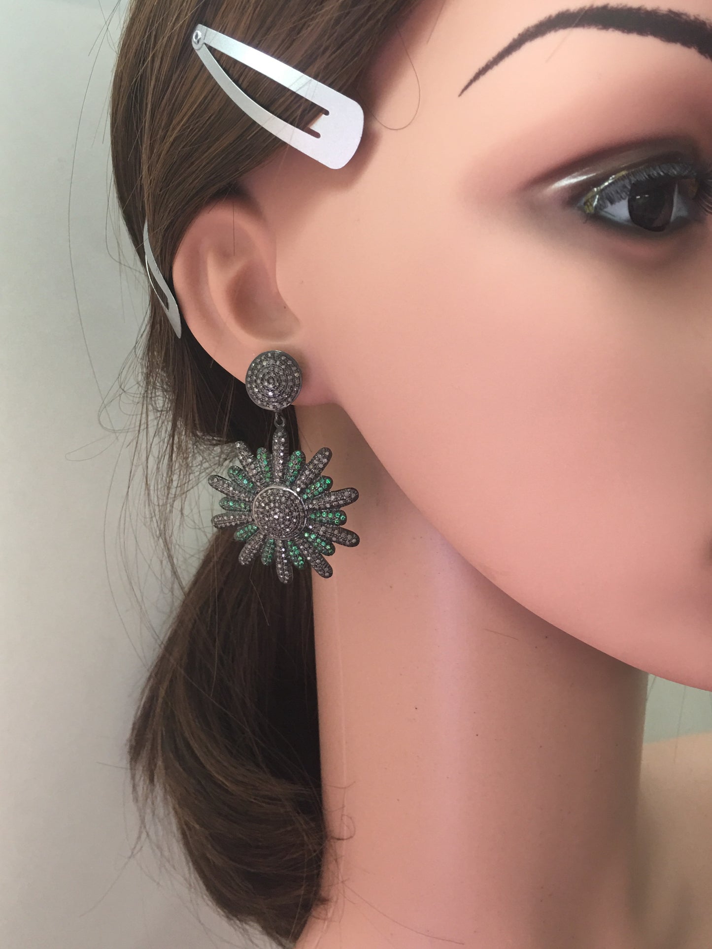 Diamond and Tsvorite Earrings