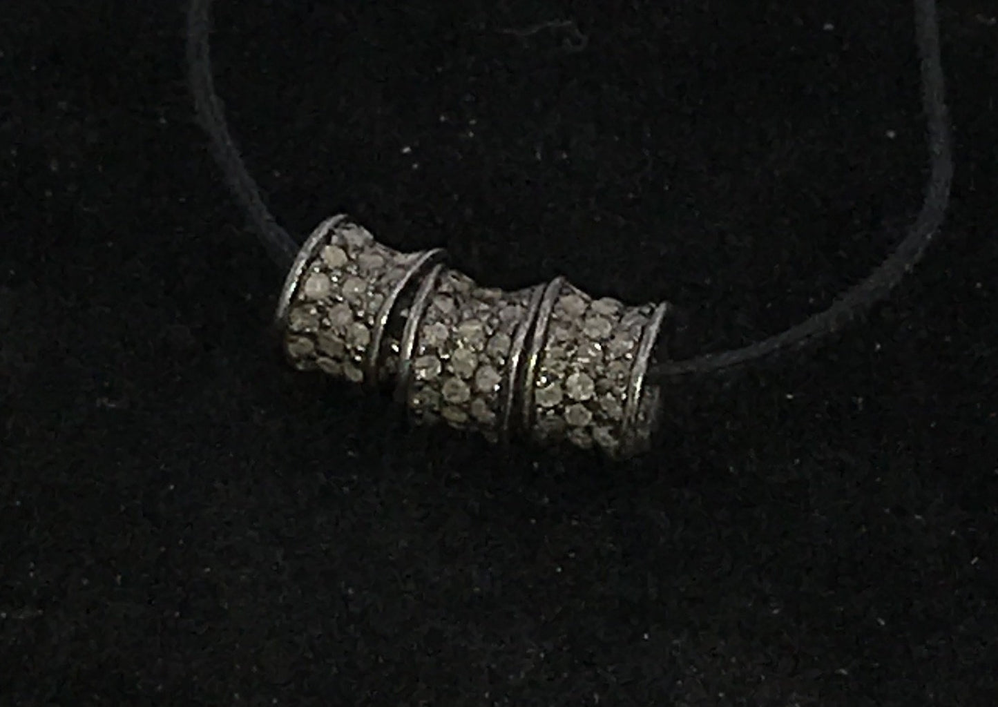 Cylindrical Shape Pave Diamond Beads