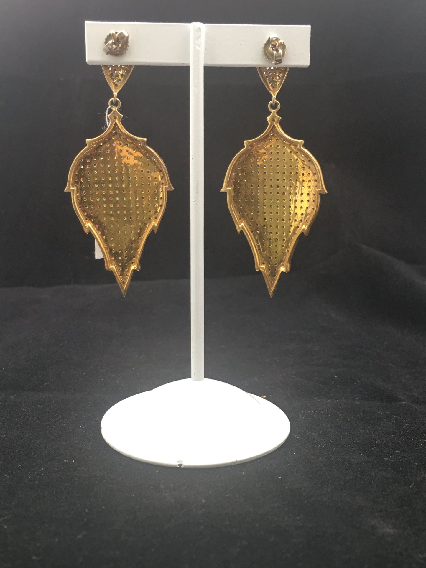 Diamond sapphire Earrings,