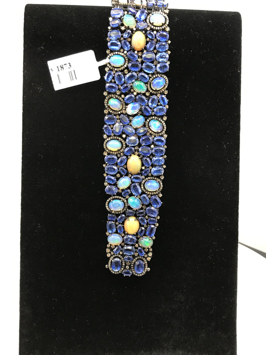 Opal and Kynite Designer Bracelet with Diamonds