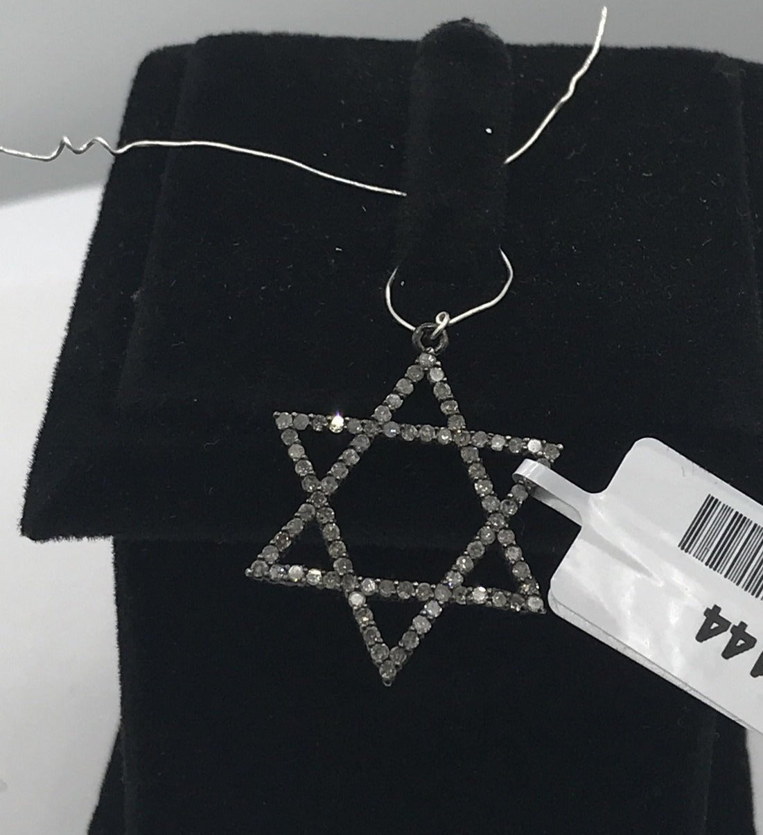 Diamond Star of David Pendant, Pave Diamond Pendant,Pave Star of David Necklace, Approx 28 x 21mm. Sterling Silver