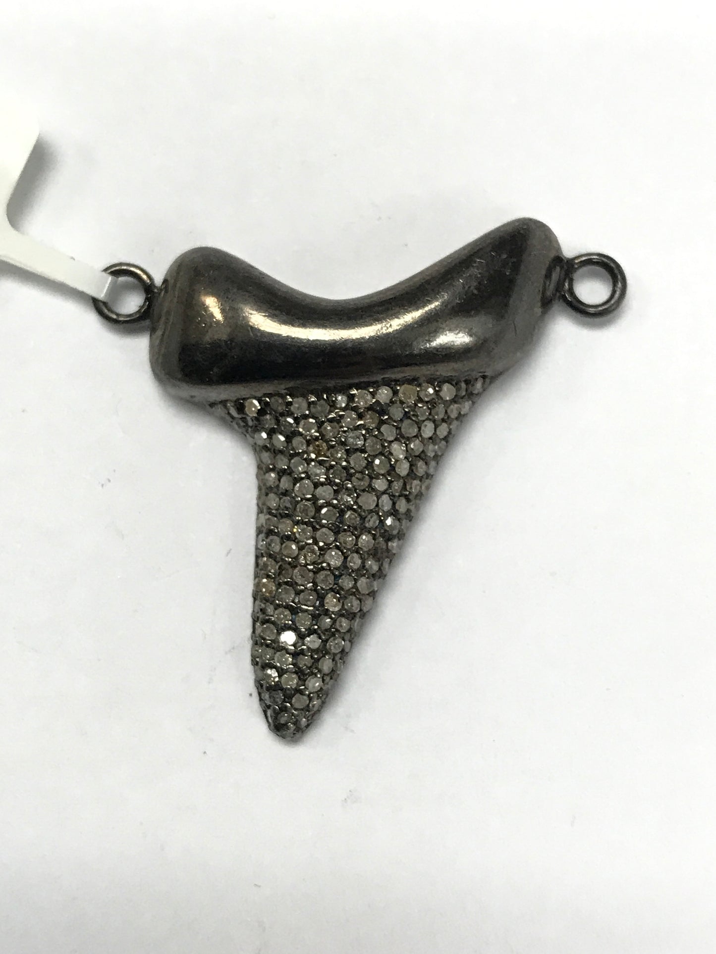 Tooth Shape Silver and Diamond Pave PENDANT & CHARMS