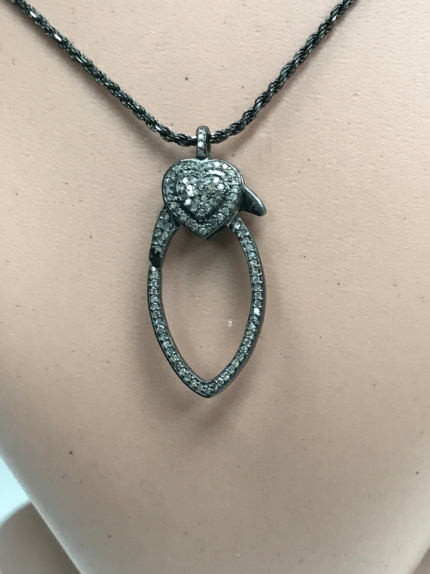 Pave diamond clasp Lobster Silver Both Side Diamond Claps diamond lobster clasp