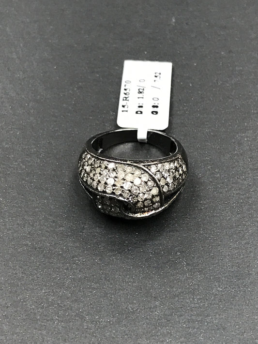 Diamond and Silver Rodium Finish Rings