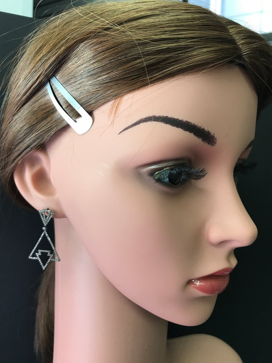 Diamond and Silver Black Rhodium Finish Earring