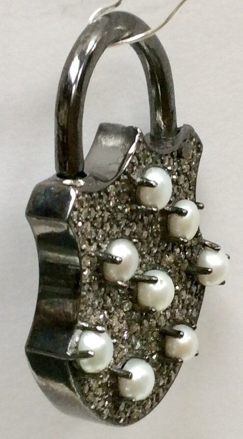Lock with Pearl Diamond Charm