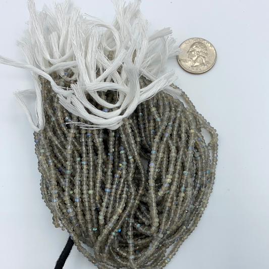 Labradorite Roundel Beads Facetted 3-4mm