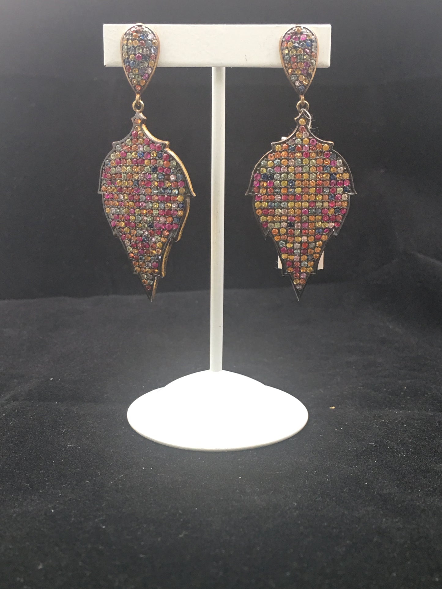 Diamond sapphire Earrings,