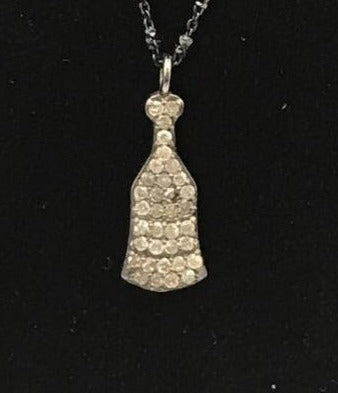 Wine Bottle Shape Diamond Charm