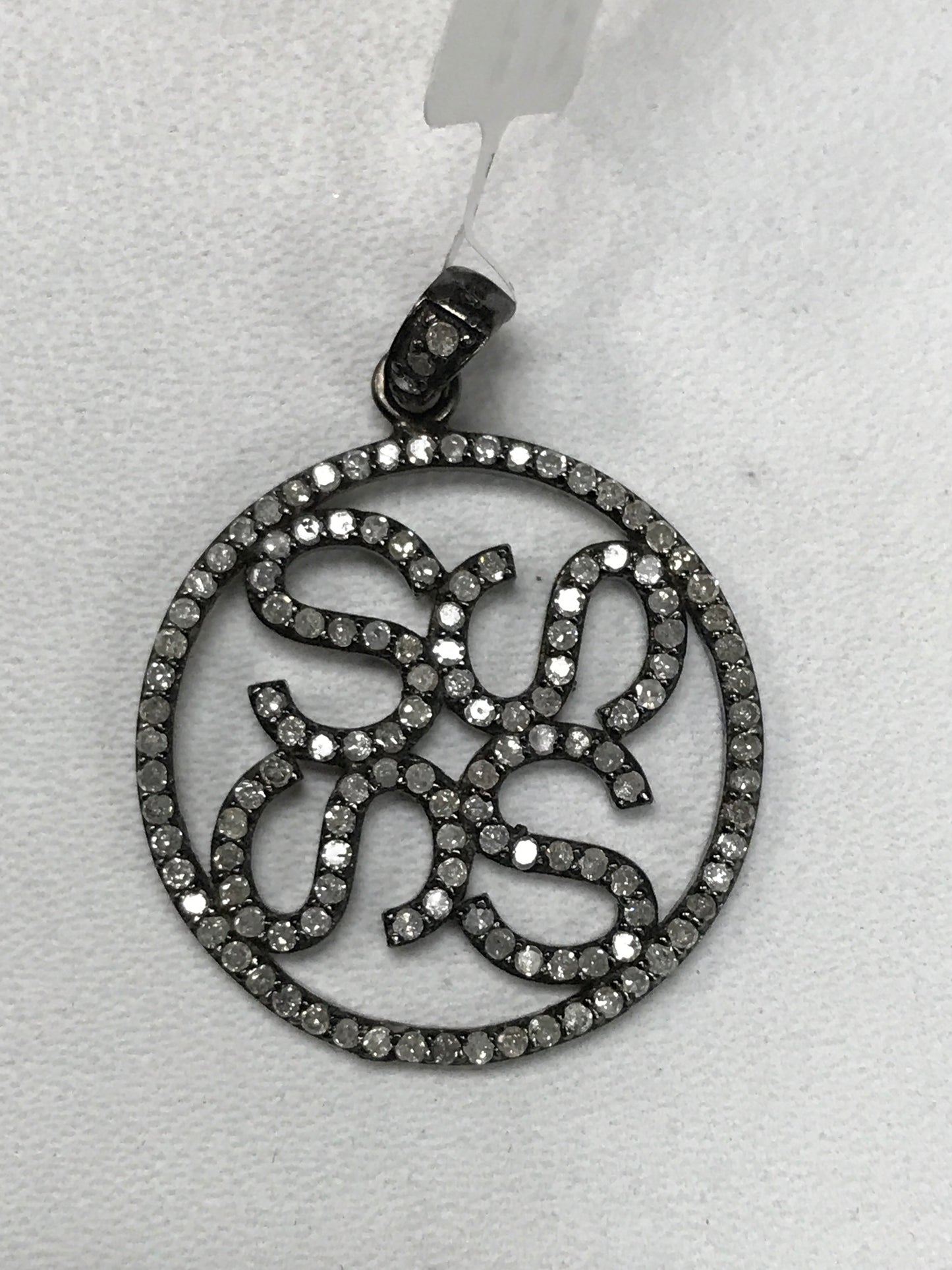 ROUND INITIAL DIAMOND CHARMS PENDANTS